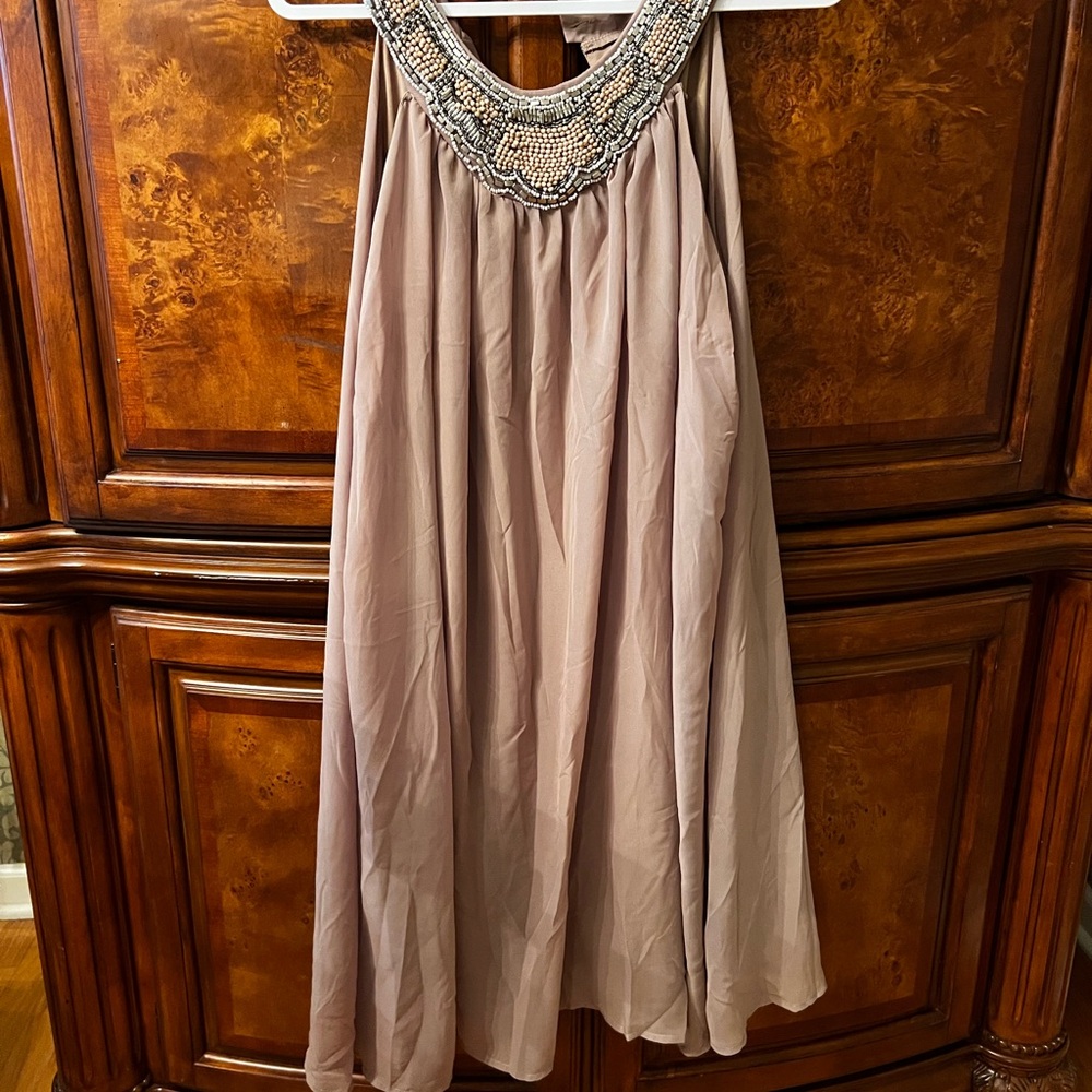 Elegant Beaded Neckline Dress